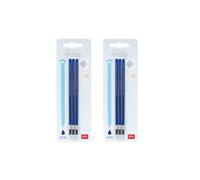 Legami Erasable Pen Refill, Blue Ink, 3 Pieces, 13 cm, Set of 2 Packs
