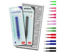 Legami Erasable Pens Bundles/Sets with Cute Envelope - (Black & Blue Refill Set, 2 Refills)