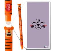Legami Erasable Pens - Full Range Available - Including Gift Envelope! - Choose Cute Design! (Tiger)