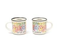 Legami - Espresso for Two, 2 New Bone China Porcelain Coffee Cups, Capacity 50 ml, After Rain, Dishwasher Safe, Microwave Safe
