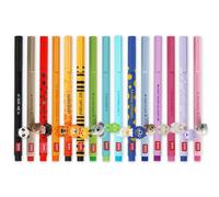 LEGAMI Gel Pen - Lovely Friends Decorative Animal - Removable and Recombinable - Prevents Rolling - Fine 0.5mm Tip Pens - Pack of 15 Cute Animal Themes - Coloured Ink