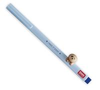 Legami - Gel Pen with Decorative Animal - Lovely Friends, Sloth Theme, Avoid Rolling, Blue Ink, Removable and Recombinable Animal, 0.5 mm Tip