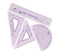 Legami Geometry Set You Rule – 15 cm ruler, 10 cm 60° set square, 180° protractor, case – Kitty