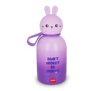 Legami - Hot & Cold BFF Bunny 18/8 Stainless Steel Double Walled Insulated Water Bottle for Kids - Airtight Seal - Keeps Hot for 12 Hours and Cold for 24 Hours - Capacity 310 ml