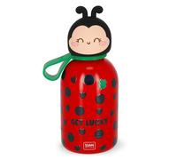 Legami - Hot&Cold BFF Ladybug 18/8 Stainless Steel Double Walled Vacuum Flask for Kids Airtight Seal Keep Warm for 12 Hours
