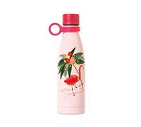 Legami - Hot&Cold Thermal Bottle 500 ml, Diameter 7 cm, Lightweight and Durable, Airtight Closure, Removable Silicone Handle, Flamingo Theme, Hello Paradise, BPA and Phthalate Free