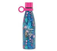 Legami - Hot&Cold Thermal Bottle 500 ml, Diameter 7 cm, Lightweight and Durable, Airtight Closure, Removable Silicone Handle, Flora Theme, Bloom Your Own Way