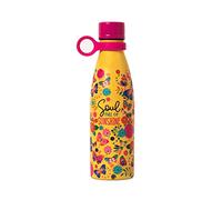 Legami - Hot&Cold Thermal Bottle 500 ml, Diameter 7 cm, Lightweight and Durable, Airtight Closure, Removable Silicone Handle, Butterfly Theme, Soul Full of Sunshine, BPA and Phthalate Free