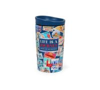 Legami - Hot & Cold Vacuum Tumbler, Travel Stickers, Airtight Seal, Stainless Steel, Capacity 275 ml, for All Types of Drinks