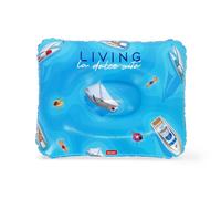 Legami - Inflatable Beach Cushion, Comfortable Ultralight Beach Pool Camping Pillow, Diameter 40 cm