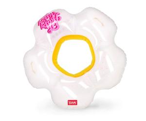 Legami - Inflatable Donut for Swimming Pool, Maxi Inflatable Donut for Children and Adults, Inflatable Beach, Supports up to 80 kg, Savior Shaped Donut, Diameter 102 cm, White