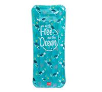 Legami - Inflatable mat with glitter, 2 air chambers, including patch, 80 x 175 cm, Sea Turtle theme