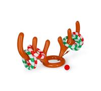 Legami Inflatable Ring Throwing Oh My Deer, Inflatable Reindeer Antlers, 6 Inflatable Rings, 1 Red Reindeer Nose, Fun Activity, Diameter 24 cm