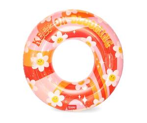 Legami - Inflatable Swimming Ring for Pool, Maxi Donut for Teens and Adults, Inflatable Accessories for Sea, Beach, Supports up to 80 kg, Donut in Swim Ring Shape, Diameter 102 cm, Daisy