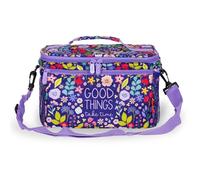 Legami - Insulated Lunch Bag, Flower Theme, Insulated Lunch Bag, Large Capacity 7.7 Liters, Adjustable Shoulder Strap, 28 x 17 x 15 cm
