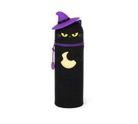 Legami - Kawaii Halloween 2025 Pencil Case, Soft Silicone 2 in 1 Pencil Case, Table Pen Holder, Zipper Closure, Ideal for School, with Embossed Details, H 20 cm
