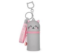 Legami - Kawaii Mini Kawaii Keychain Coin Purse with Spiral Ring, Carabiner and Wrist Strap, Silicone, 5 x 12 x 5 cm