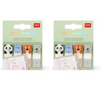LEGAMI - Keep in Mind Stickers, 80 Page Markers (20 x 4), Writable and Removable, Cute Animals Theme, 7 x 5.5 cm (Pack of 2)