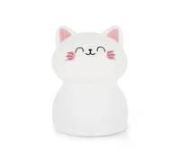 LEGAMI Kitty Night Light - Soft Dreams Rechargeable, White with Pink Accents, Plastic, Silicone