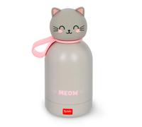 Legami - Hot & Cold BFF Insulated Water Bottle for Children, Kitty Theme, in 18/8 Stainless Steel Double Layer with Airtight Closure, Keeps Hot for 12h and Cold 24h, Capacity 310 ml