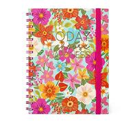 LEGAMI - Large spiral notebook, A5, 200 removable pages, elastic closure, end pocket, FSC® certified paper, 100 g/m² paper, 15.5 x 21 cm, flowers theme