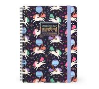 Legami - Large Spiral Ruled Notebook - A5 Format, Spiral Notebook, Contains 1 Sheet of Stickers, 160 Detachable Pages, FSC Paper, Elastic Closure, 15 x 21 cm, Unicorn Theme