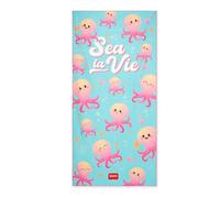 Legami - Lightweight Microfibre Beach Towel, Compact Beach Towel, Sandproof, Quick Drying, Ultra Absorbent, Space Saving Towel, 85 x 180 cm, Octopus