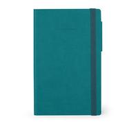 Legami - Lined Notebook, Medium, 192 Pages, Soft PU Cover, FSC® Certified Paper, 90 g/m² Ivory Paper, Monthly Planner, Address Book, Bookmark, 13 x 21 cm, Malachite Green