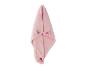 Legami - Love My Hair Turban, Hair Dryer for Quick Drying in Microfiber, Super Absorbent, Soft, Anti-Frizz, Women's Hair Towel, Button Closure, Kitty Theme