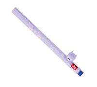 Legami - Gel Pen with Decorative Animal - Lovely Friends, Hippo Theme, Avoid Rolling, Blue Ink, Removable and Recombinable Animal, 0.5 mm Tip