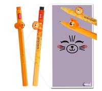 Legami Lovely Friends Pens Choose Set Including Gift Envelope! - Choose Cute Design! (Lion & Tiger Pack)