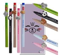 Legami Lovely Friends Pens Choose Set Including Gift Envelope! - Choose Cute Design! (Teddy, Panda, Kitty, Koala and Sloth Pack)