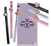 Legami Lovely Frinds Pens Choose Set Including Gift Envelope! - Choose Cute Design! (Panda, Kitty, Sloth Pack)