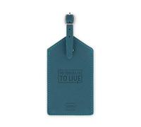 Legami - Luggage Tag, Luggage Tag for Suitcase, Accessory for Airplane Cruise Train, Luggage Tag for Data Protection in PU Leather and Microfibre, Petrol Blue