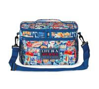 Legami - Lunch Bag Travel Stickers Theme Lunch Bag Large Capacity 7.7 Litre Adjustable Shoulder Strap 28 x 17 x 15 cm