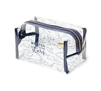 Legami - Makeup Bag, Makeup Queen, 18x14 cm, Metal and TPU, Stars Theme, Capacity, Zip Closure