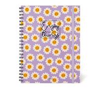 Legami - Maxi Spiral Notebook, A4, 204 Detachable Pages, Elastic Closure, Final Pocket, in FSC® Certified Paper, 100 g/m² Paper, 22 x 29.5 cm, Daisy Theme