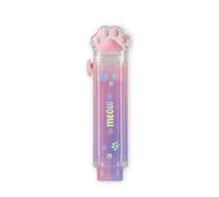 Legami - Meow Retractable Eraser for Pencil and Crayon, Cat Paw Shaped Eraser, Ideal for School Office, Cute Gift, 2.5 x 9.2 x 1.5 cm, Kitty Theme