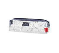 Legami Milano Transparent Pencil Case, 19.5 x 5.5 cm, for Pens, Pencils, Highlighters, Crayons, Make-up, Transparent TPU, Zip, Stars, Stars, Single