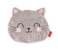 Legami - Mini Thermal Pillow with Linseed Warm Cuddly Toys in Linseed, Lavender Fragrance, Polyester and Cotton, Relaxing Donut, Microwave or Refrigerator, Kitty Theme, 18 x 19 x 2.5 cm