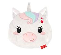 Legami - Mini Thermal Pillow with Linseed, Warm Cuddly Toys, in Linseed, Lavender Fragrance, Polyester and Cotton, Relaxing Doughnut, Microwave or Refrigerator, Unicorn Theme 18 x 19 x 2.5 cm