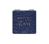 Legami - Mirror with Magnifying Mirror, without Distortion, Ideal for Handbag and Travel, 6 x 6 cm, Stars Theme
