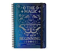 Legami - Moth, Special Edition Maxi Ruled Spiral Notebook, 7 mm, A4 size, FSC certified paper, contains 1 sheet of stickers, 160 pages, elastic closure, 21 x 29 cm
