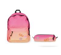 Legami My Backpack with Pencil Case, SUNRISE lover Theme School Bag Lined School Briefcase, Adjustable, Zip Closure, Internal Compartment for Laptop and Tablet, Side Pocket