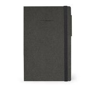 Legami - My Notebook, Deep Graphite, Medium, Lined 6 mm, FSC Certified Paper, 192 Pages, Softcover, Elastic Closure, 13 x 21 cm