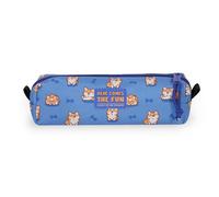 Legami - My Pencil Case, Corgi Theme, Zip Closure, Recycled Plastic, Durable, Large, Practical, for School, Office, 22 x 6 cm, Blue, Contemporary