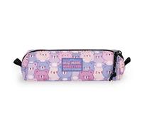 Legami - My Pencil Case, Teddy Bear Theme, Zip Closure, Recycled Plastic, Durable, Large, Practical, for School, Office, 22 x 6 cm, Lilac, Contemporary