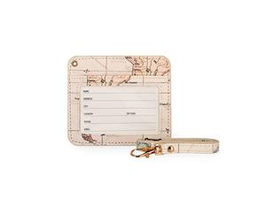 Legami - Neck ID Badge Holder, 1 Clear Window, Card Slots, Drawstring with Carabiner, Closure with Safety Clip, Perfect for Nurses, 4.1 x 3.5 Inch, Travel Theme
