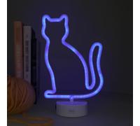 Legami - Neon Effect Led Lamp, It's a Sign, Kitty Theme, Dual Power, Type-C Cable (Included) or Batteries (not Included), Table Lamp