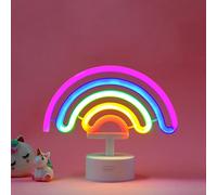 Legami - Neon Effect LED Lamp, It's a Sign, Rainbow Theme, Dual Power, Type-C Cable (Included) or Batteries (not Included), Table Lamp